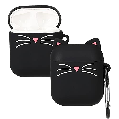 kwmobile Custodia per Apple Airpods 1 & 2 Cover - Protezione Resistente per Auricolari Wireless - in Silicone Antigraffio - gatto