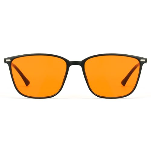 Image of Cyxus Orange Tinted Gaming Glasses, High-Intensity Nighttime Blue Light Blocker, TR90 Headset Friendly Computer Spectacles for Esports, Dark Room Viewing