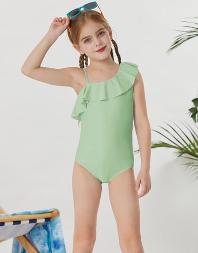 GRACE KARIN Girls One Piece Swimsuits with Mesh Skirt Bathing Suit Swimwear 6-14Y3