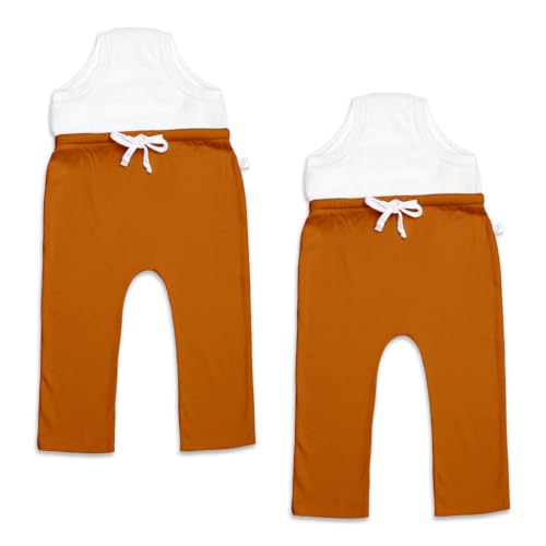 Image of superbottoms Diaper Pants | Cotton Baby Cotton Pants with Attached Padded Underwear | Ideal for Diaper-Free Time, Outings & Potty Training | Unisex | Soft Fit