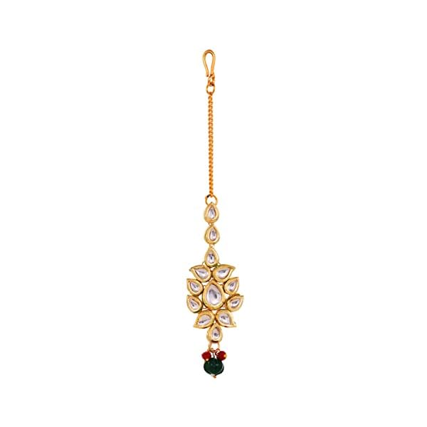 Saraf RS Jewellery- Kundan Studded Floral Mangtika