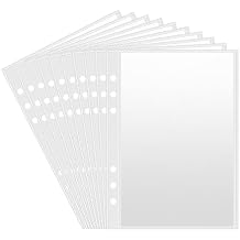 30pcs Pocket Sleeves for A5 6 Ring Binder, 1-Pocket Sheets Inserts Refill Pages for Kpop photocard, Savings Challenges, Sticker Collecting Album Binder 100 Micron Thickness per Layer