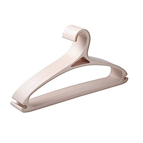 20本組 衣類ハンガー 収納ハンガー すべらない 頑丈 クローゼットハンガー 型崩れ防止 乾湿両用 物干しハンガー 20本入 (アーモンド色)