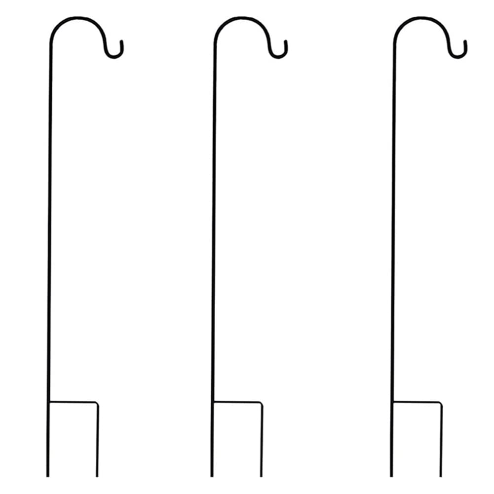 Hndhbfgrt 3X Shepherd Hooks Rust Garden Stake Outdoor Metal Plant Stand Hanger Bird Feeder Pole 80.5X10X1cm