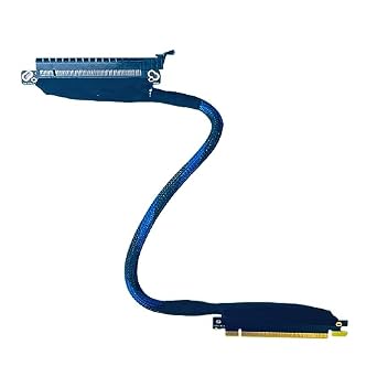 JMT PCIE 4.0 X16 Extension Cable 32GBS GEN4 Braided Mesh Harness Riser for AI Server Graphics Card Bendable GPU Adapter 30cm,16AB4 Left to Right
