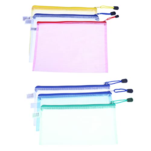 CLISPEED 12 Pcs Malha Bolsa de Zíper Bolsa de Documento A4 A5 A6 Tamanho Pastas de Arquivo de Zip Pa