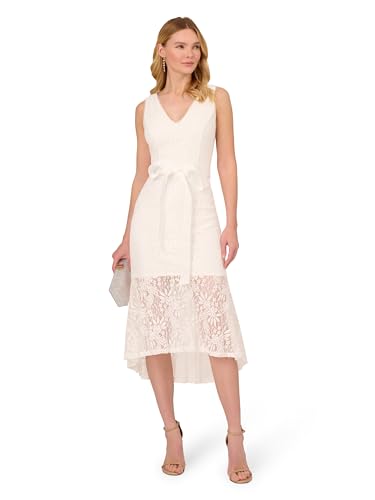 Image of Adrianna Papell Women's Lace Midi Flounce Dress