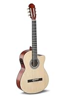 Versatile model: electric-acoustic concert guitar with 4/4 scale length, available as a slim body version (walnut colour) or with a standard body in walnut colour / natural colour / black – ideal for beginners and advanced players. Electronics includ...