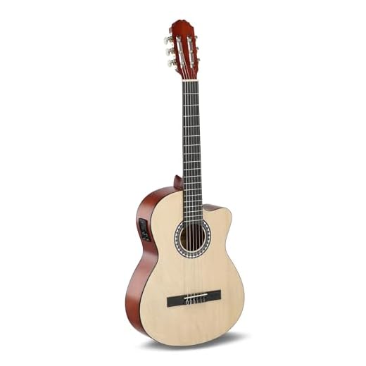 GEWA guitarra clásica acústica eléctrica Basic - Classic Electro - 4/4 - cuerpo de tilo americano - pastilla EQ de 4 bandas con afinador - cutaway - colores naturales
