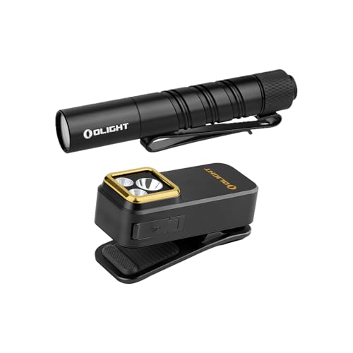 OLIGHT I3T 2 EOS Pocket EDC Flashlight, 200 Lumens Compact Bright Handheld Flash Lights Bundle with Oclip Pro S EDC Flashlight Clip-on Light, 600 Lumens Type-C Rechargeable with White LED, U
