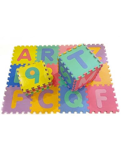 Mugar-Suelo para Niños Decorativo y Educativo- Alfombra Protectora para Suelo- Pack 26 Letras - 10 Números (Letras)