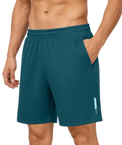 Little Beauty Mens Athletic Shorts Breathable Workout Gym Shorts with Pockets Fast Dry for Running and Casual Wear Raven Blue XL