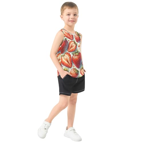 susiyo Strawberry Fruits Boys Sleeveless Tank Top Girls Athletic T Shirt4