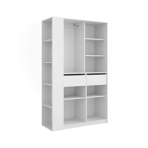 Vicco Armario de Ropa Elmo, Blanco, 50 x 200 cm Lote de 2para Guardar de Forma Flexible Varias Prendas