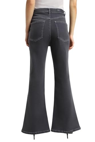 Image of Forever 21 Women Solid Flared Regular Fit Jeans