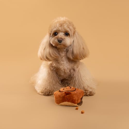 CHEWFFON Interaktives Hundeanreicherung Schnüffelspielzeug, Quietschendes Hundespielzeug, Niedliche Weiche Welpengeschenke, Knisterli-Puzzle-Spielzeug für Gehirnstimulation, Zimtrollenspielzeug für