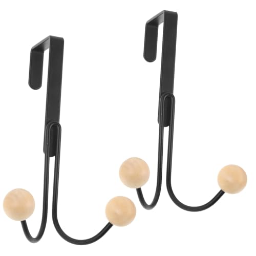 VINTORKY 2pcs Over Door Hooks and Dual-Headed Hangers for Clothes Hats and Bags Nail Installation for Bedroom and Front Door Space-Saving Design