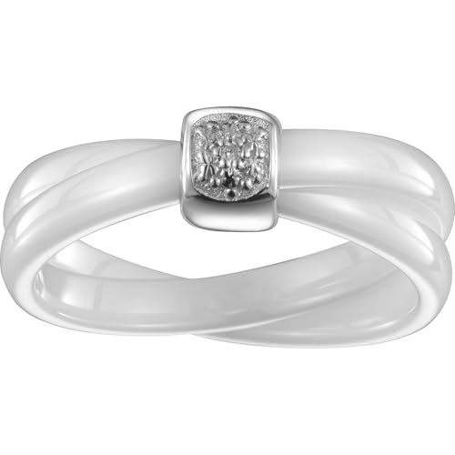 Bague Silence en Argent avec diamant blanc - Bijoux Femme