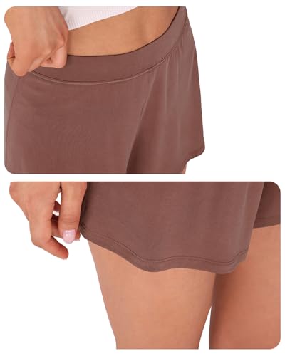 Image of ODODOS 2-Pack Ultra-Soft Modal Lounge Shorts for Women - Lightweight & Breathable Sleepwear, 3 inch Inseam
