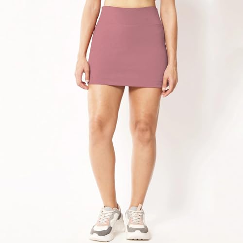 Image of Mehrang Skirt with Shorts for Women's & Girl's Solid High Waist Flared Skater Short Mini Skirt