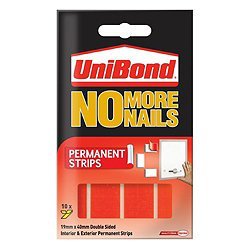 UniBond No More Nails Permanent Strips 19mm x 5cm (10 Strips)