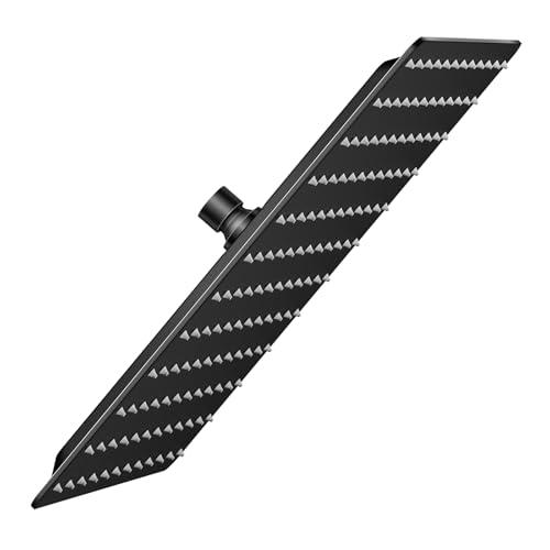 VBFF-Shower Head,rain shower head, 12 inch- Square Shower Head, 1.8 GPM Flow Rate, rainfall showerhead,VBFF09 (Matte Black)