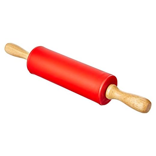 Yangzi Linha Confeito, Rolo Para Massa Vermelho, 13 cm