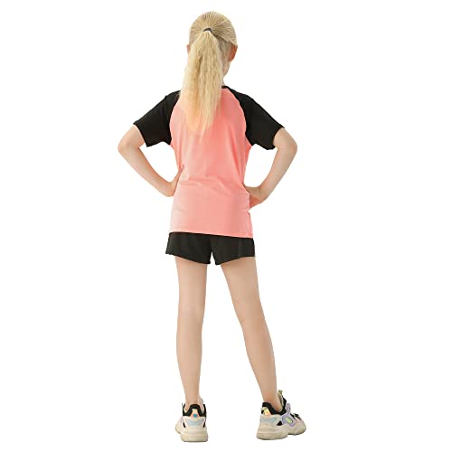 Tancefair Kinder Mädchen Trainingsanzug 2/3 tlg Sportanzug Jogging Bekleidungsset Freizeitanzug (Shirt + Hose) Training Laufen Fußball Basketball Trikots Yoga