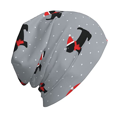 Koolr Xmas Cute Dogs Printing Slouchy Beanie For Men Women Soft Stretch Knit Slouchy Beanie Hat Hip-Hop Cap Black #TOP1