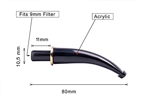 Dr. Watson - Mouthpiece Stem Replacement For Tobacco Smoking Pipe (9Mm Filter) Acrylic (N1) #TOP1