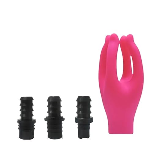 Testina massaggiante multifunzionale in silicone a forma di mano, accessorio di conversione for massaggiatore portatile, strumento for bellezza e salute, relax(Red)