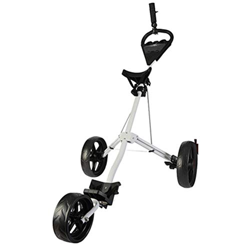 Wheel Push Pull Golf Cart, Golf Push Cart Swivel Foldable 3 Wheels Pull