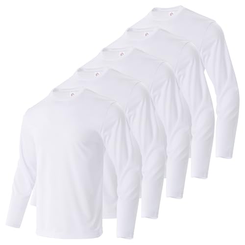 LeeHanTon Men UPF 50+ Sun Protection Long Sleeve T Shirts Pack Dry-Fit UV Breathable Athletic Running Activewear Workout Tee