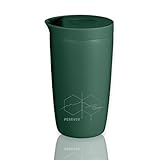 Perevor 360ml Coffee Flask, Reusable Tumbler for Travel | Thermal Cup for Camping, Office Mug or Commute | Perfect Small Cold Water Bottle | Preppy Cute Smoothie Cup | Forest Green - Image 1