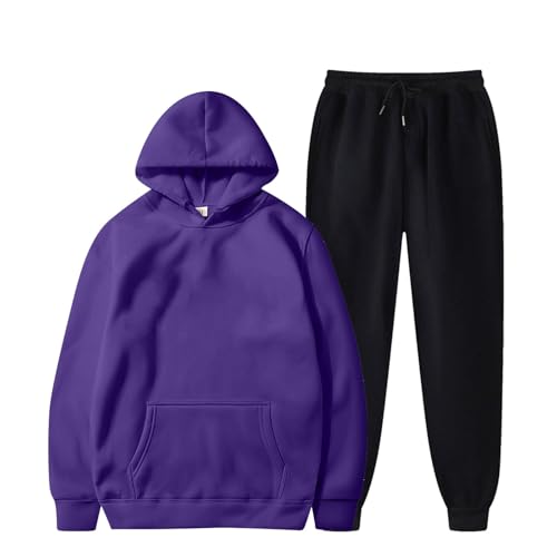 Survêtement pour femme long violet foncé avec sweat à capuche ample XL