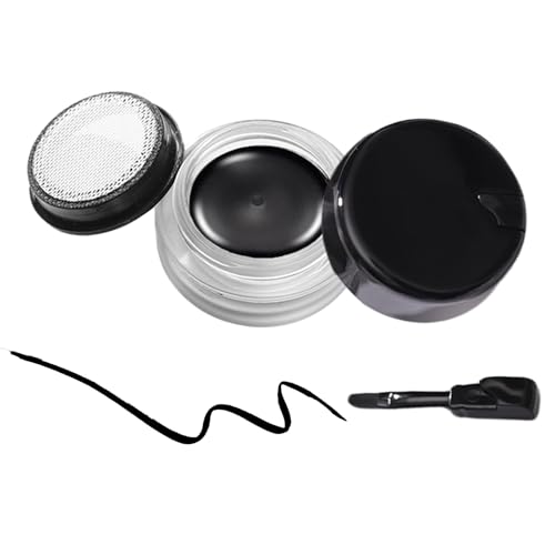 Black Gel Eyeliner with Brush 6.5g–Waterproof, Long-Lasting, Smudge-Proof Gel Eyeliner with High Pigment, Smooth Glide Formula Eye Liner