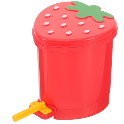 Lata de basura pequeña con tapa estilo fresa 1.5L