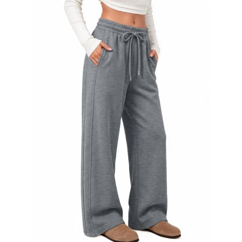 Gray Sweatpants Women Baggy Low Rise Drawstring Sweat Pants with Pockets - image 4