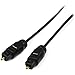 StarTech.com 10 ft. (3 m) Digital Optical Audio Cable - Toslink Digital Optical SPDIF - Ultra-Thin - Male/Male (THINTOS10), Black