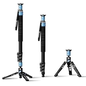 SIRUI AM-404FL Camera Monopod with Feet, 74.8 Inch Aluminum Travel Video Monopod with Removable Base, Slim and Lightweight, Max Load 26.4lbs, 360°Panorama Panning, 4-Section for Canon Nikon Sony