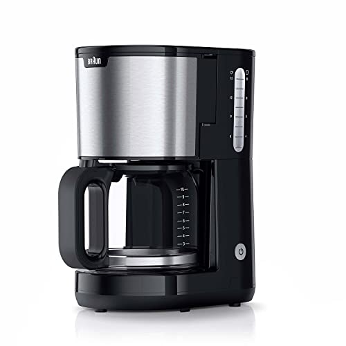 Braun PurShine KF 1500 BK Kaffeemaschine - Filterkaffeemaschine mit Glaskanne für bis zu 10 Tassen, OptiBrew-System, Automatische...