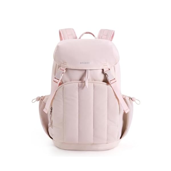 BAGSMART-Pink-Backpack-for-Women-Wide-Opening-Travel-Backpack-College-Backpack-for-156-Inch-Water-Resistant-Quilted-Daypack-Lightweight-Bookbag-Pink BAGSMART Pink Backpack for Women, Wide Opening Travel Backpack, College Backpack for 15.6 Inch, Water-Resistant Quilted Daypack Lightweight Bookbag, Pink