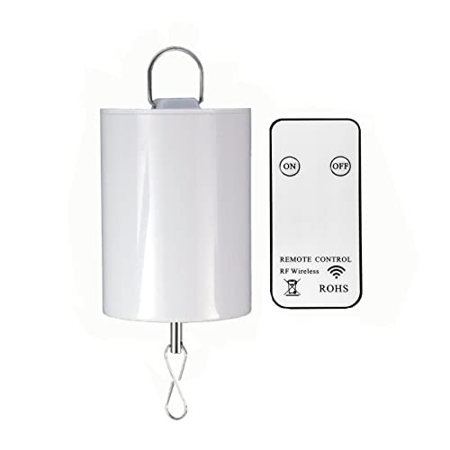 GDNIART Wind Spinner Motor with Remote Battery Operated 10 RPM Hanging Display Rotating Motor for Disco Ball Baby Crib Wind Chime Mobile Yard Decor Hanging Ornaments Outdoor Sculptures-Low Speed