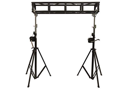 6.56 ft. Black Bolted 300mm. x 300mm. Aluminum Truss Two 14 ft. Crank Up Stands