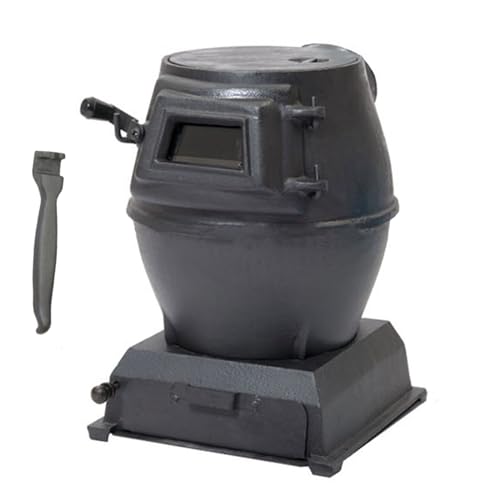 Poêle à Bois en Fonte Rechaud Camping Mini poêle à Charbon avec Fenêtre de Visualisation Chauffage Multi Combustibles pour Faire Bouillir L'eau
