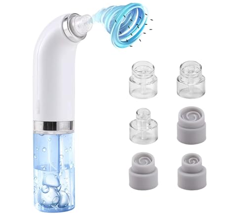 Aspirateur Point Noir Visage, Extracteur de Comédons et Nettoyeur de Pores, 6 Embouts & 3 Vitesses, Réservoir d’Eau Filtrant, Rechargeable USB, Convient à Tous Types de Peau