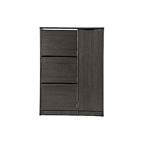 TOPKIT | Mueble Zapatero Tigris 55ab | Armario Zapatero | Zapatero con 3 Puertas abatibles + 1 Vertical | Wengue