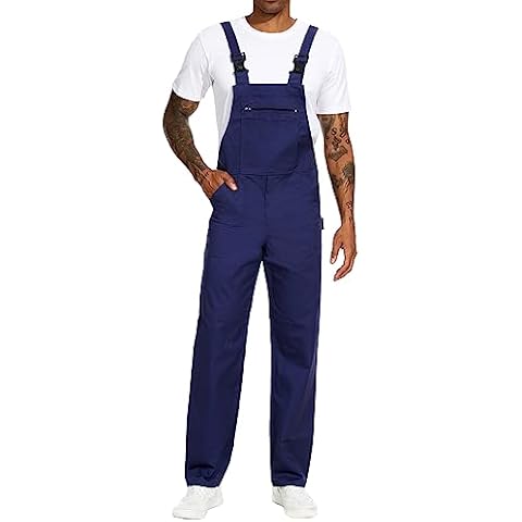 WORK IDEA Men's Lightweight Bib Overalls with Pockets Cover