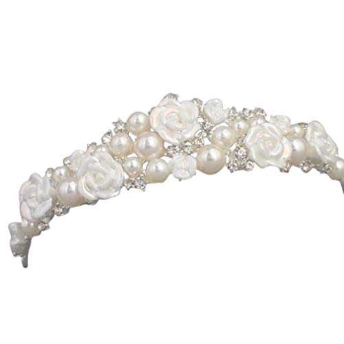 The Crafty Owl Elegant Tiaras Various Styles for Weddings/Birthdays/Valentine/Communion (Pearl Tiara
