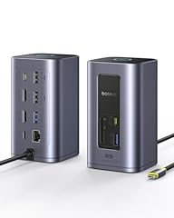 Baseus Docking Station, Nomos Air 12 in 1, Docking Station 2 Monitor con 2 * 4K HDMI, USB-A/C 10Gbps, Ethernet 1 Gbps, 100W PD, HUB USB C per Laptop Dell/HP/Lenovo/Asus/Acer/Mac